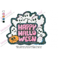 Happy Halloween Ghosts Embroidery Design
